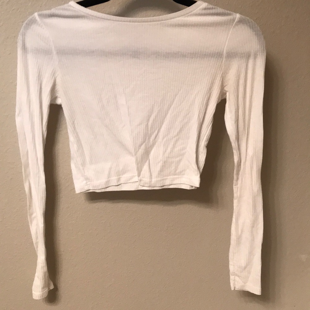 Topshop ribbed white crop top